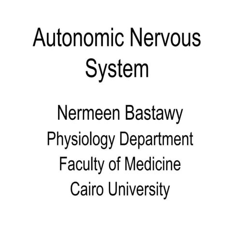 Autonomic Nervous System - Physiology