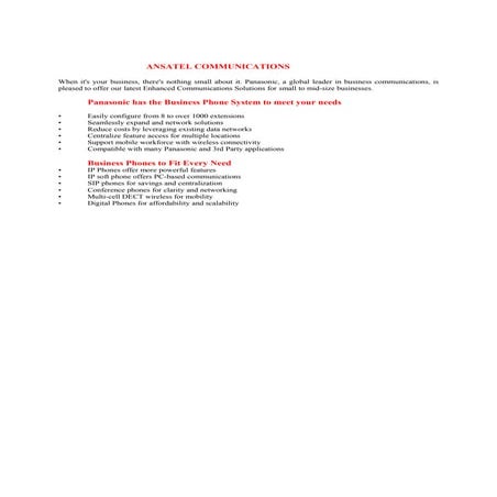 Ansatel Communications | Products