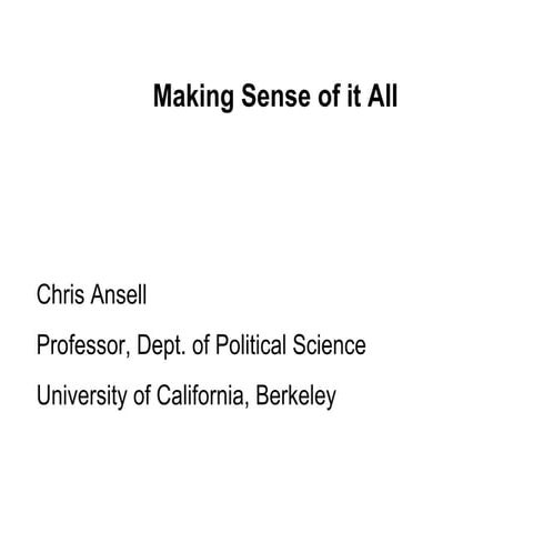 Ansell sensemaking lecture