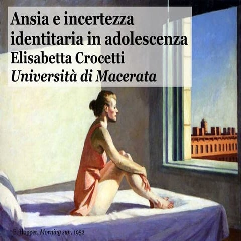 Ansia Ed  Incertezza Identitaria In  Adolescenza  Elisabetta  Crocetti