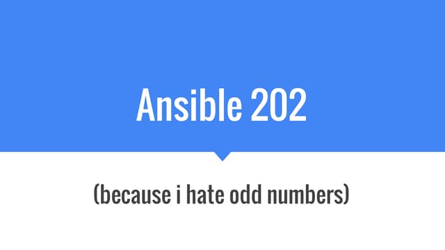 Ansible 202 - sysarmy
