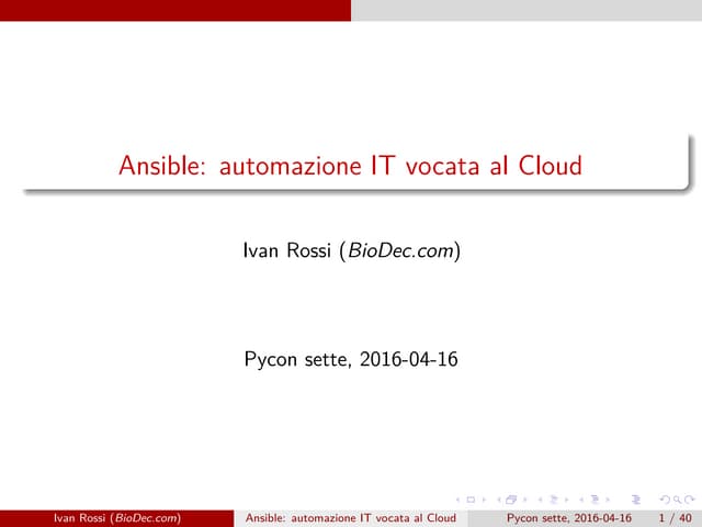 Introduction to Ansible (Pycon7 2016)