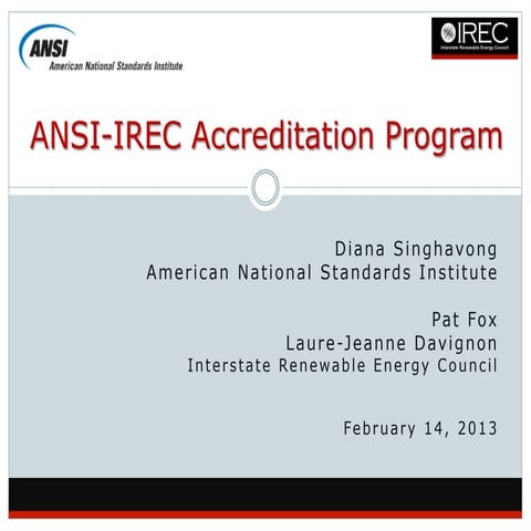 ANSI-IREC webinar 021413