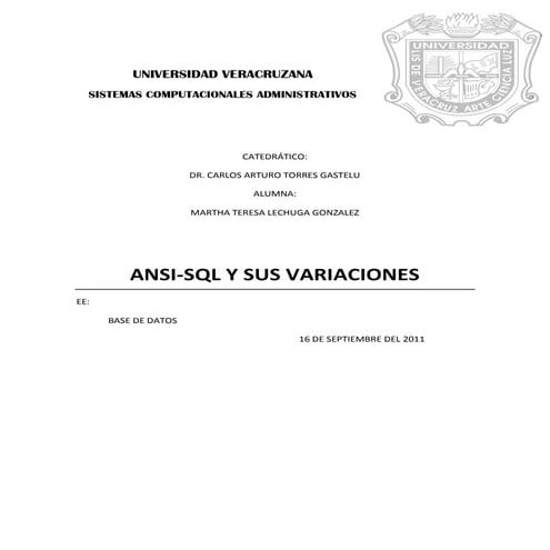 ANSI SQL | PDF