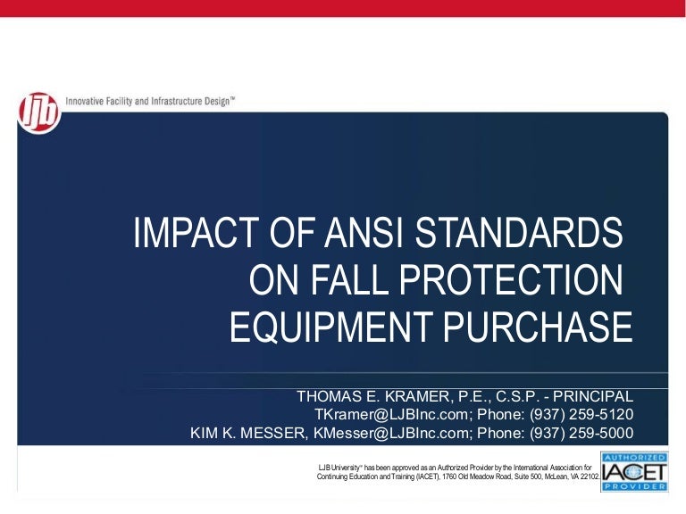 Impact of ANSI Standards on Fall Protection Equipment Purchase