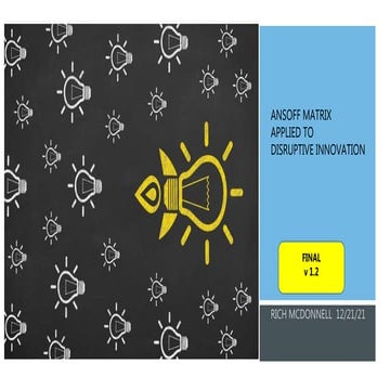 Ansoff matrix and disruptive innovation final v1.2 r mc donnell 