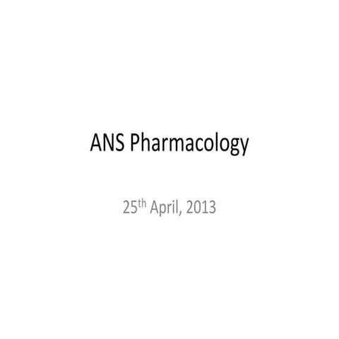 Ans pharmacology