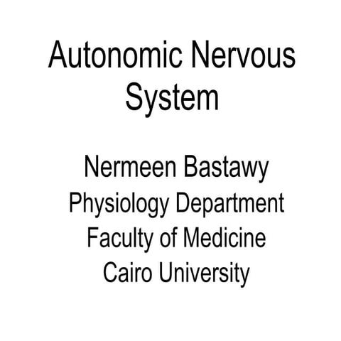 Physiology of autonomic nervous system