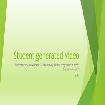 M&L webinar: Student-generated video in a Higher Education setting