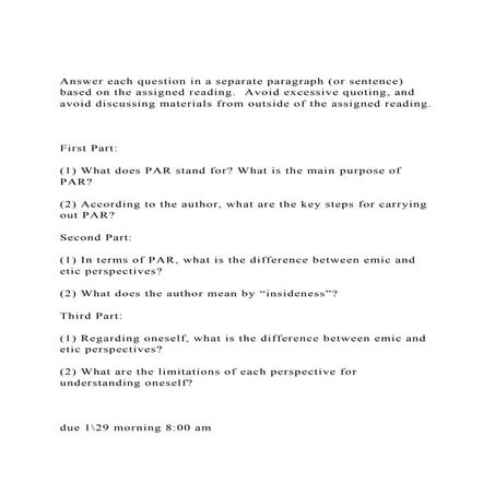 Answer each question in a separate paragraph (or sentence) based | PDF