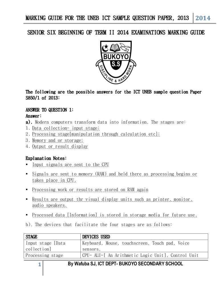 answer guide to uneb sample question paper 2013 print by wafuba sj bu