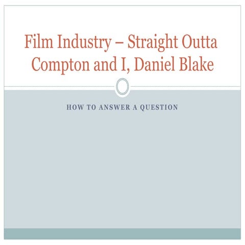 Answering a film industry question