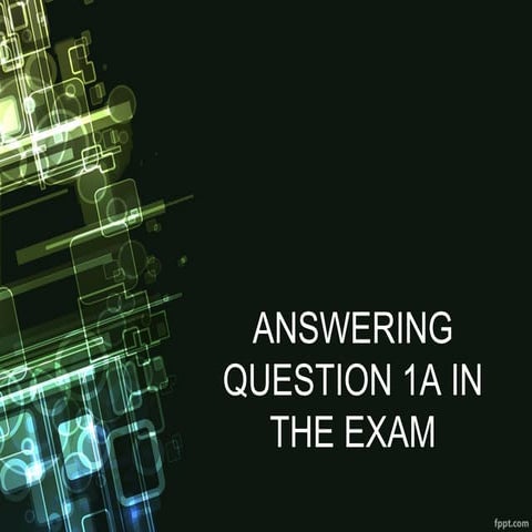 Answering question 1 a