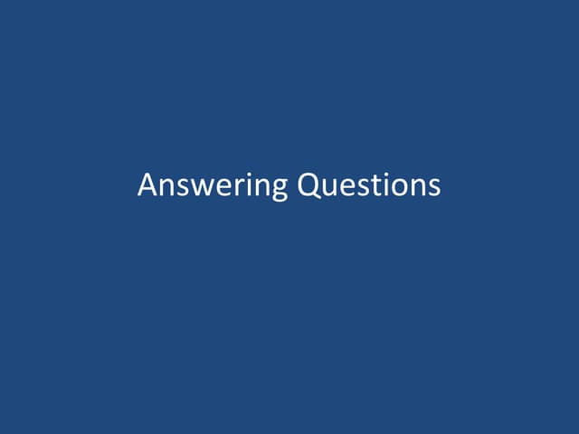 Answering questions (Legal Writing)