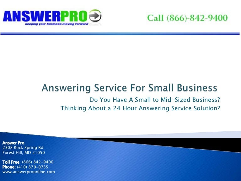 Answering Service for Small Business