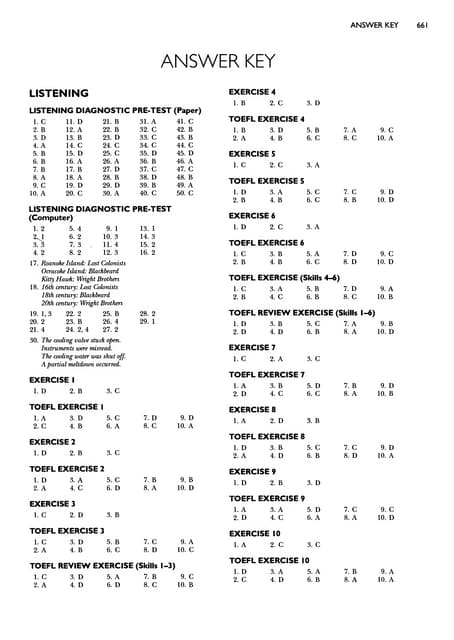 LONGMAN PREPARATION 〜TOEFL With Answer Answerkey longman complete course for the toefl test 51-72
