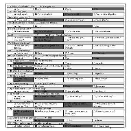 Answer key   seu grouping test sunday 24