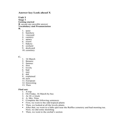 Answer key lookahead x