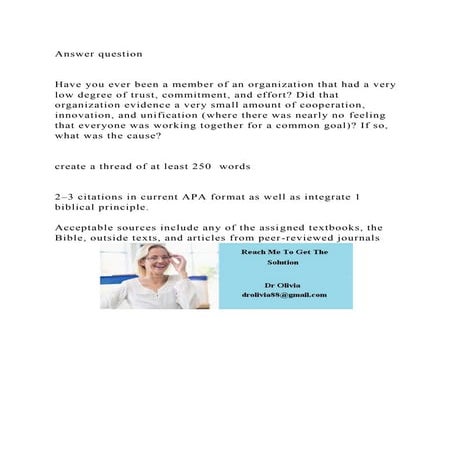 Answer question Have you ever been a member of an organization.docx