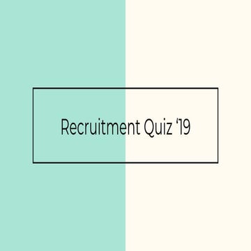 LSR Recruitment Quiz 2019-20