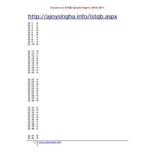 Answers to-500-istqb-sample-papers-2010-2011