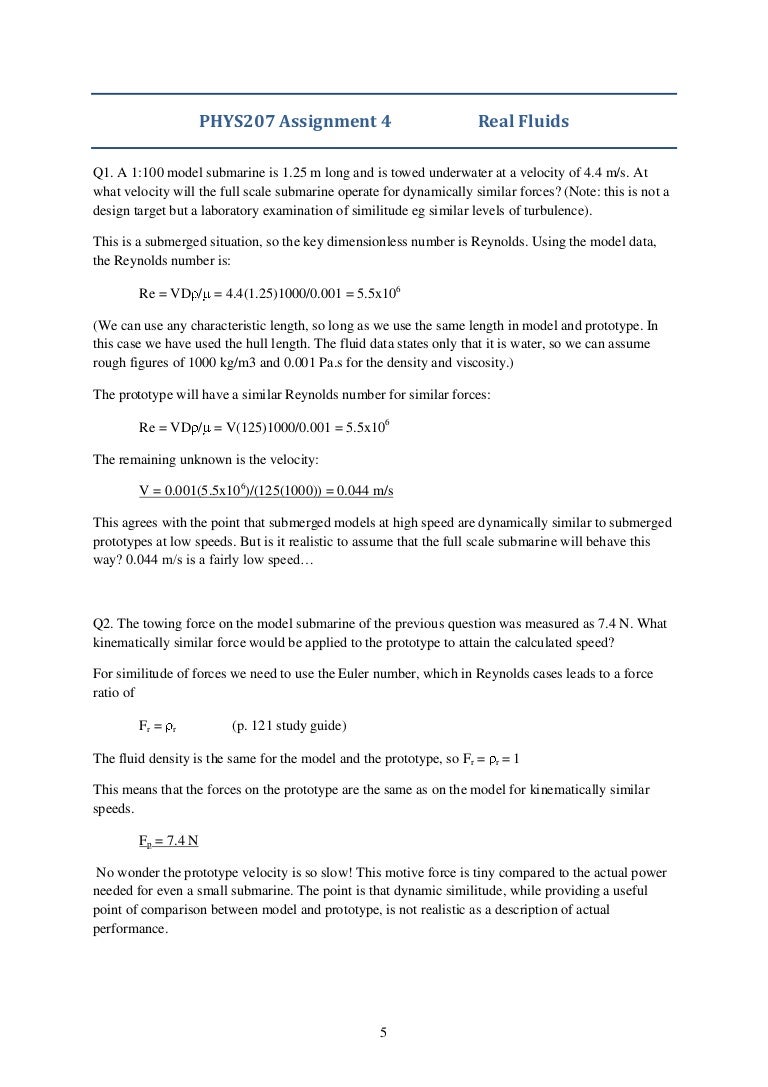 Fluid mechanics homework help