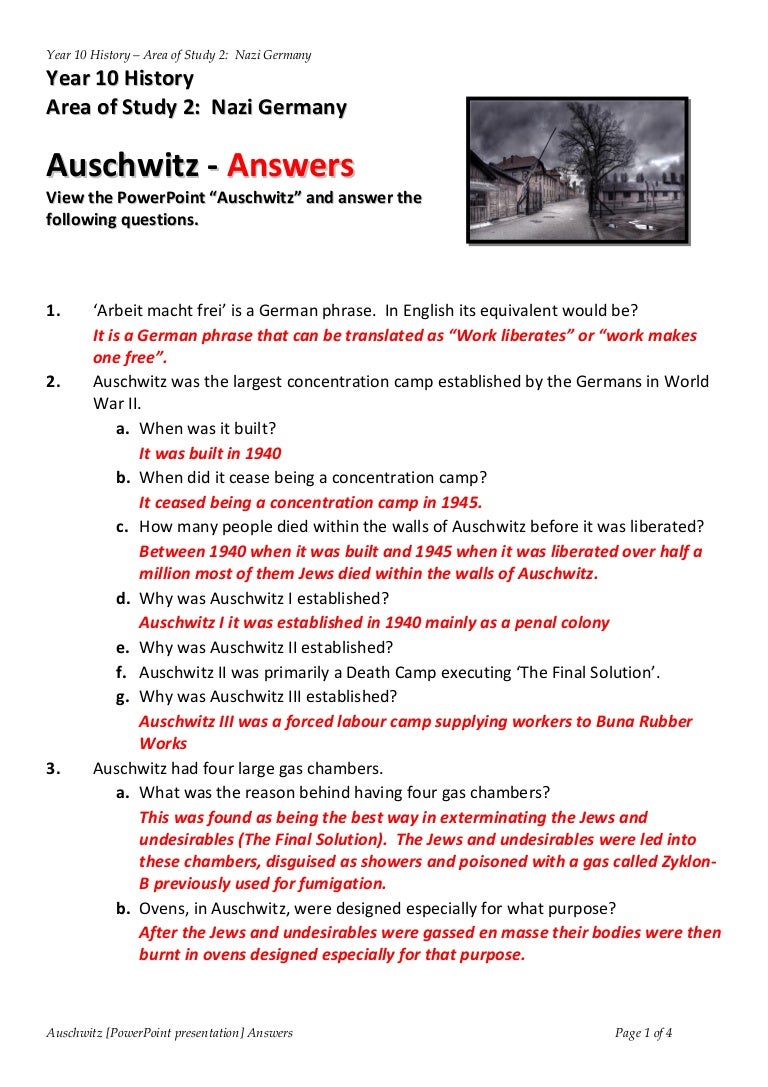 worksheet Holocaust Worksheet answers powerpoint auschwitz worksheet