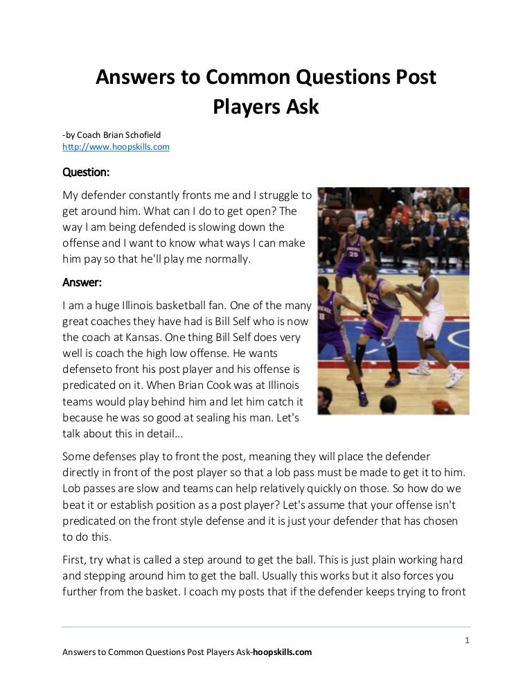 Answers to common questions post players ask in basketball