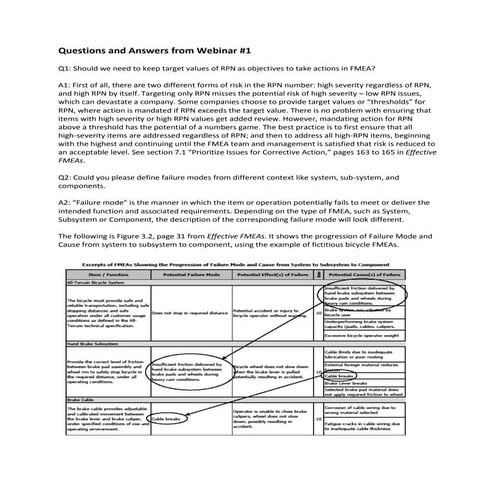 Answers to questions from webinar #1