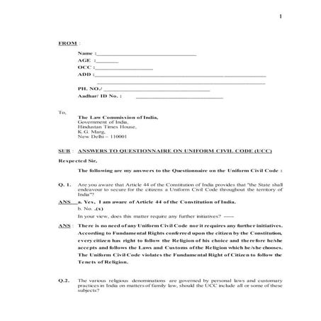 Uniform civil code | PPTX