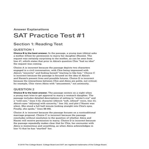Sat Practice Test (1) | PDF