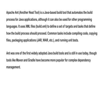 Comprehensive Guide to Apache Ant Build Tool for Java Projects | PPTX