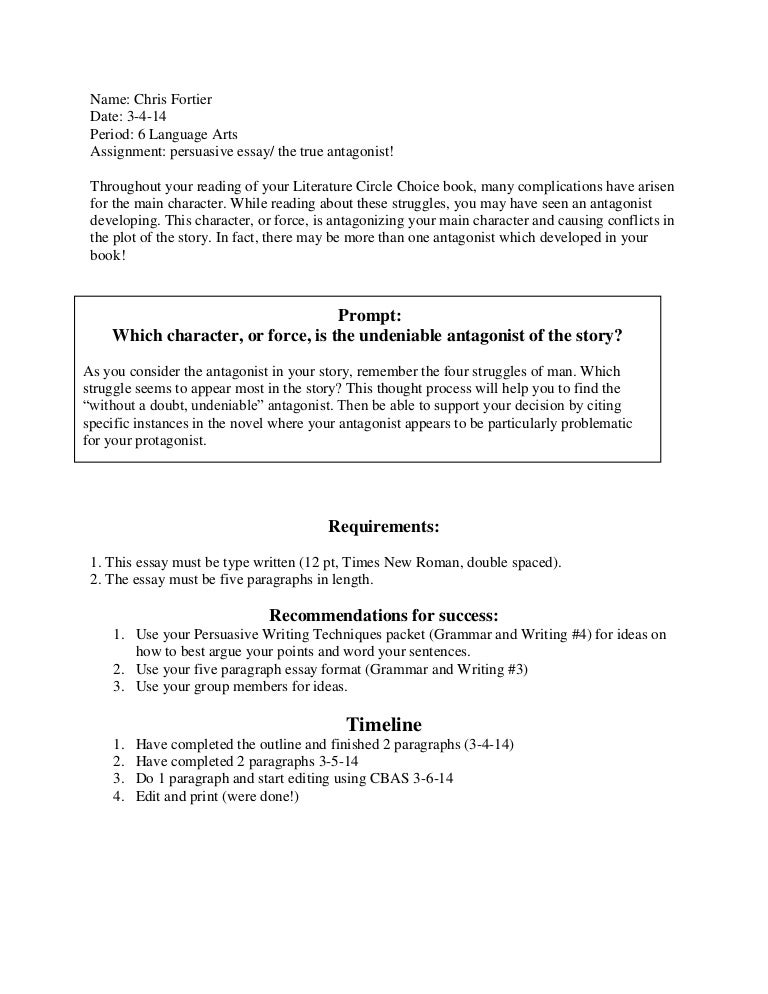 6 paragraph essay format