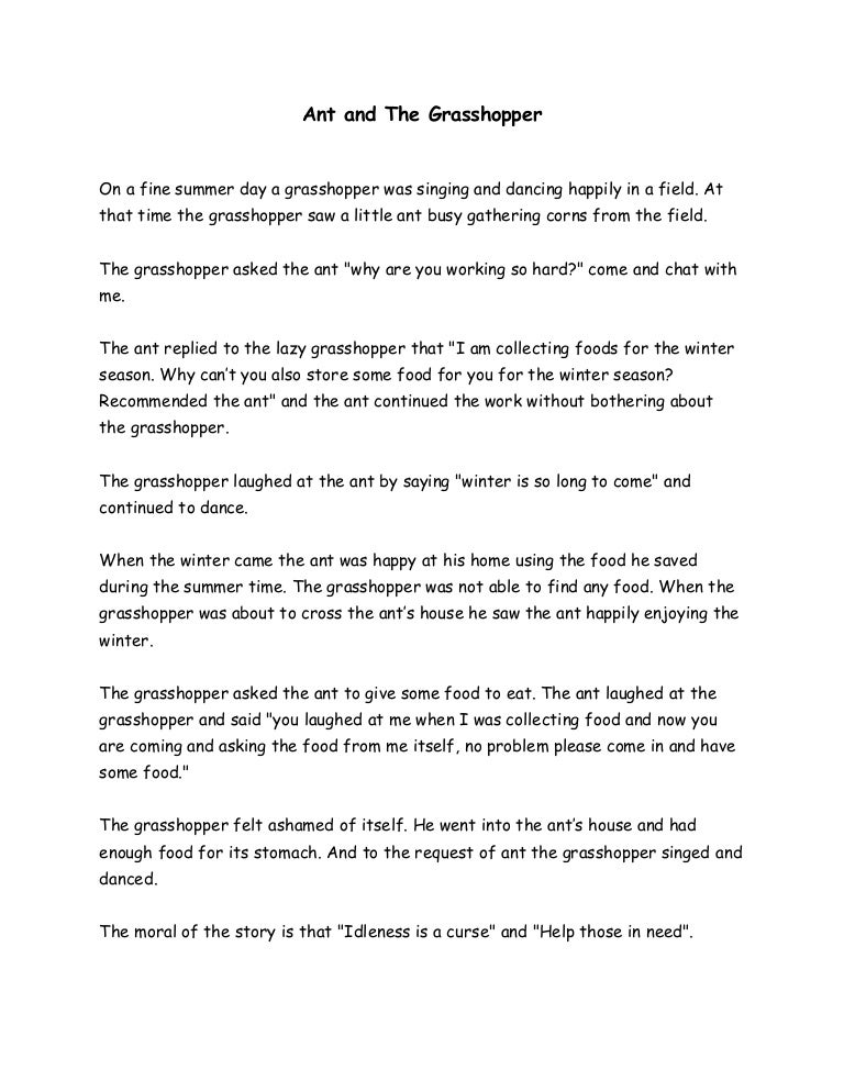 The ant and the grasshopper characters picture