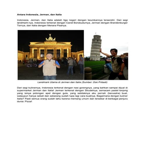 Antara Indonesia, Jerman, dan Italia