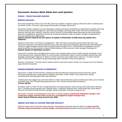 Antara wali allah dan wali syaitan