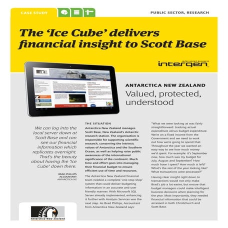 Antarctica New Zealand (case study)