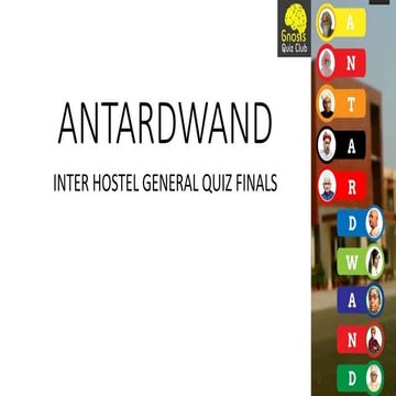 Inter-hostel General Quiz Finals, NIT Allahabad