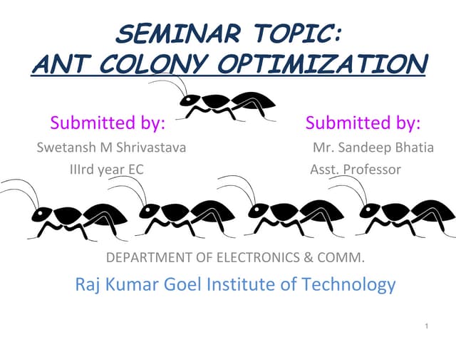 Ant colony Optimization