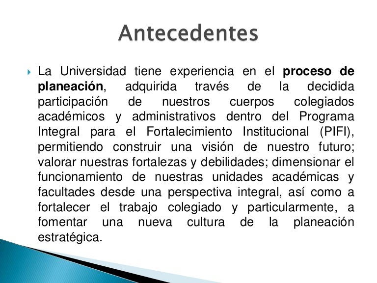 Antecedentes de Proyecto