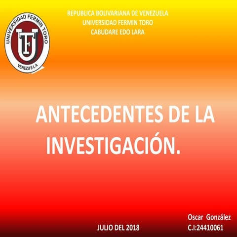 Antecedentes de trabajo de grado 