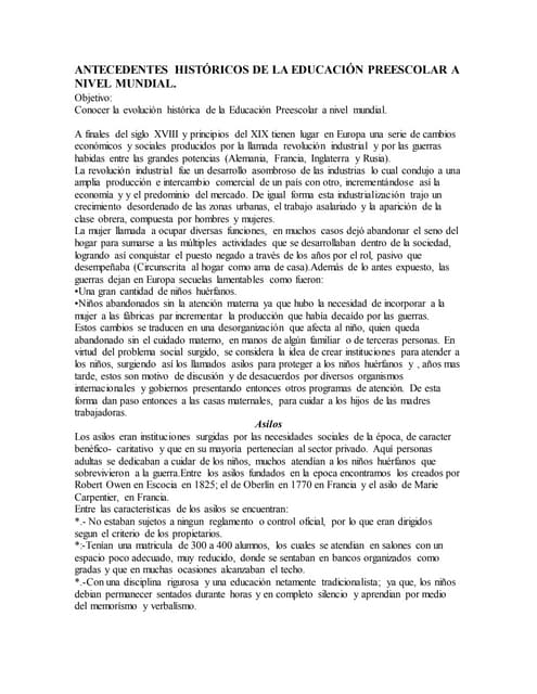 Antecedentes históricos de la educa...
