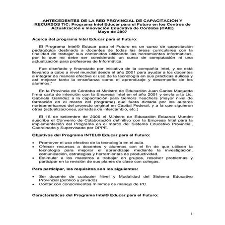 Antecedentes RPCyR TIC 2007