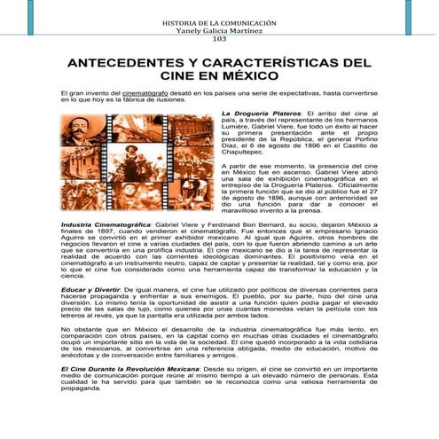 Antecedentes y características del cine en méxico