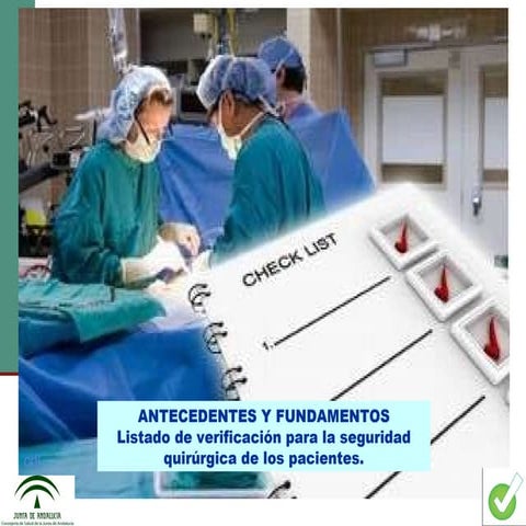 Antecedentes y fundamentos del checklist quirúrgico | PPS