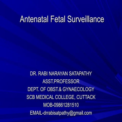 Antenatal fetal surveillance dr rabi | PPT