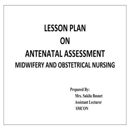 Antenatal Lessonplan for nursing students