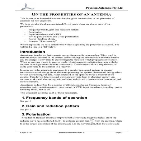 Antenna parameters part 2 - Polarisation