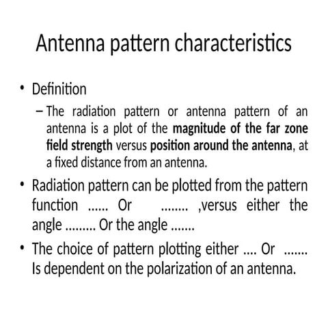 Comprehensive Overview of Antenna Radiation Patterns and Directivity | PPT
