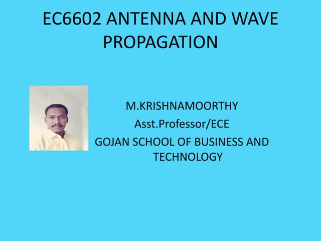 EC6602-Antenna fundamentals new 